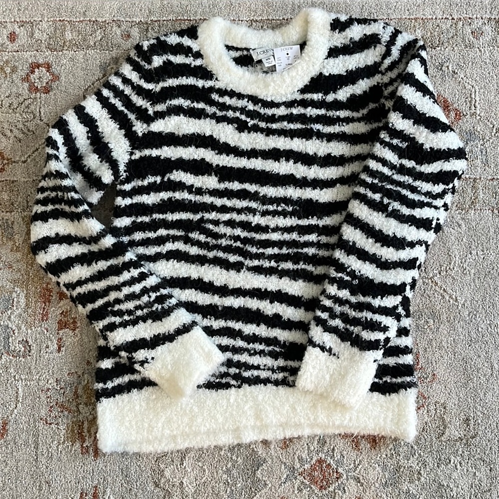 J Crew zebra print sweater NWT